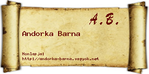 Andorka Barna névjegykártya